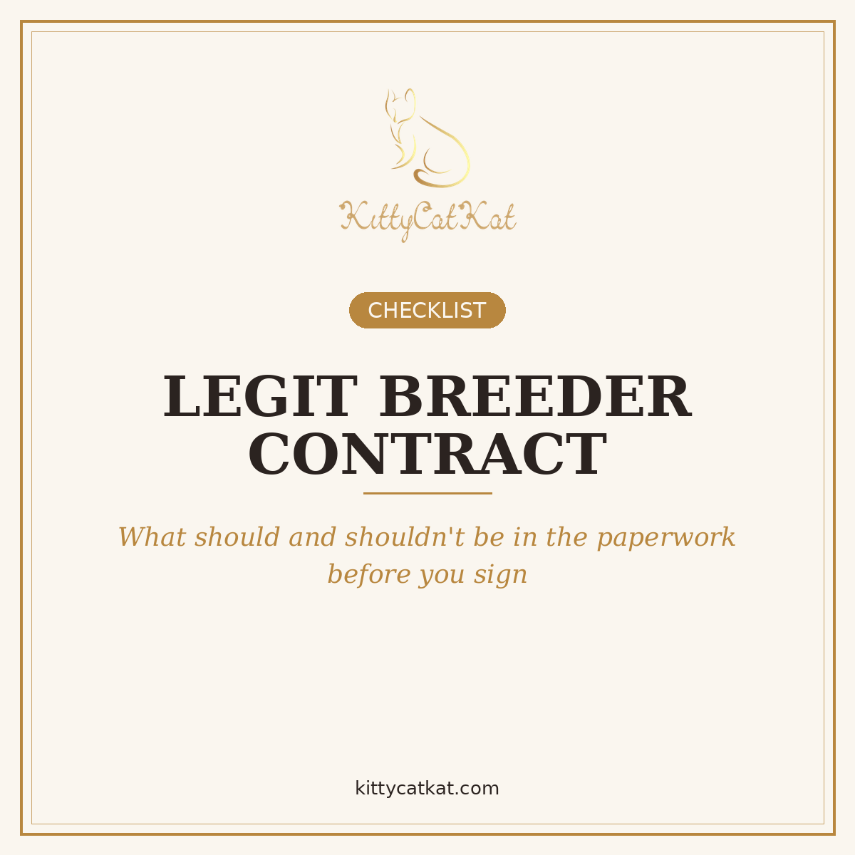 Legit Breeder Contract Checklist — What Should (and Shouldn't) Be In It